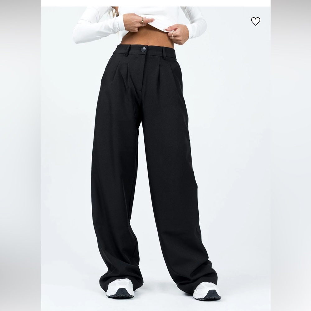 Princess Polly Archer Pants Black